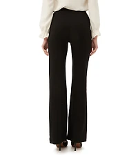 Trina Turk Chimayo 3 Ponte Knit High Waisted Side Zip Flare Leg Pants
