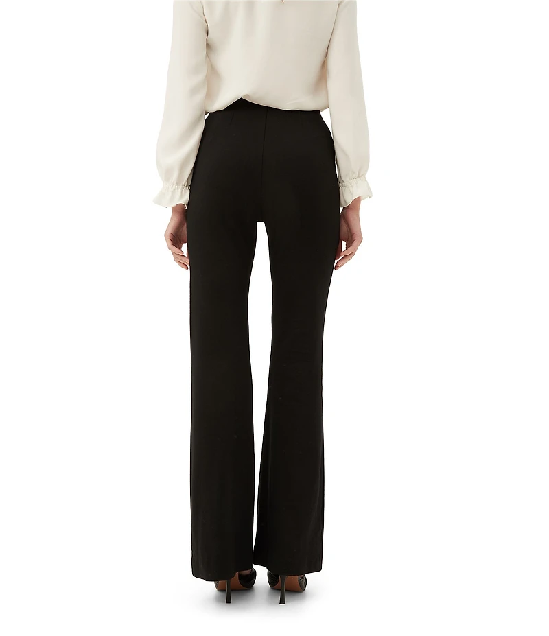 Trina Turk Chimayo 3 Ponte Knit High Waisted Side Zip Flare Leg Pants