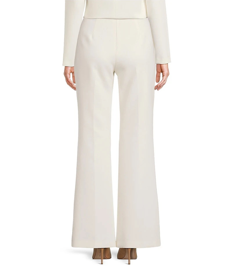 Trina Turk Chimayo Luxe Drape Mid Rise Flare Leg Tailored Pants
