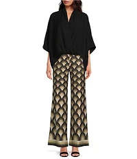 Trina Turk Concourse Surplice V-Neck Short Sleeve Oversized Top