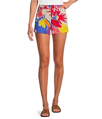 Trina Turk Corbin Soie Paradise Woven Floral Print Mid Rise Coordinating Shorts