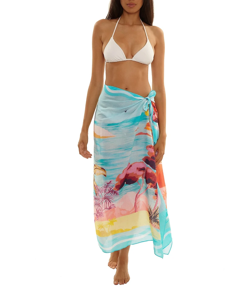 Trina Turk Cyclades Tie Front Pareo Swim Cover-Up