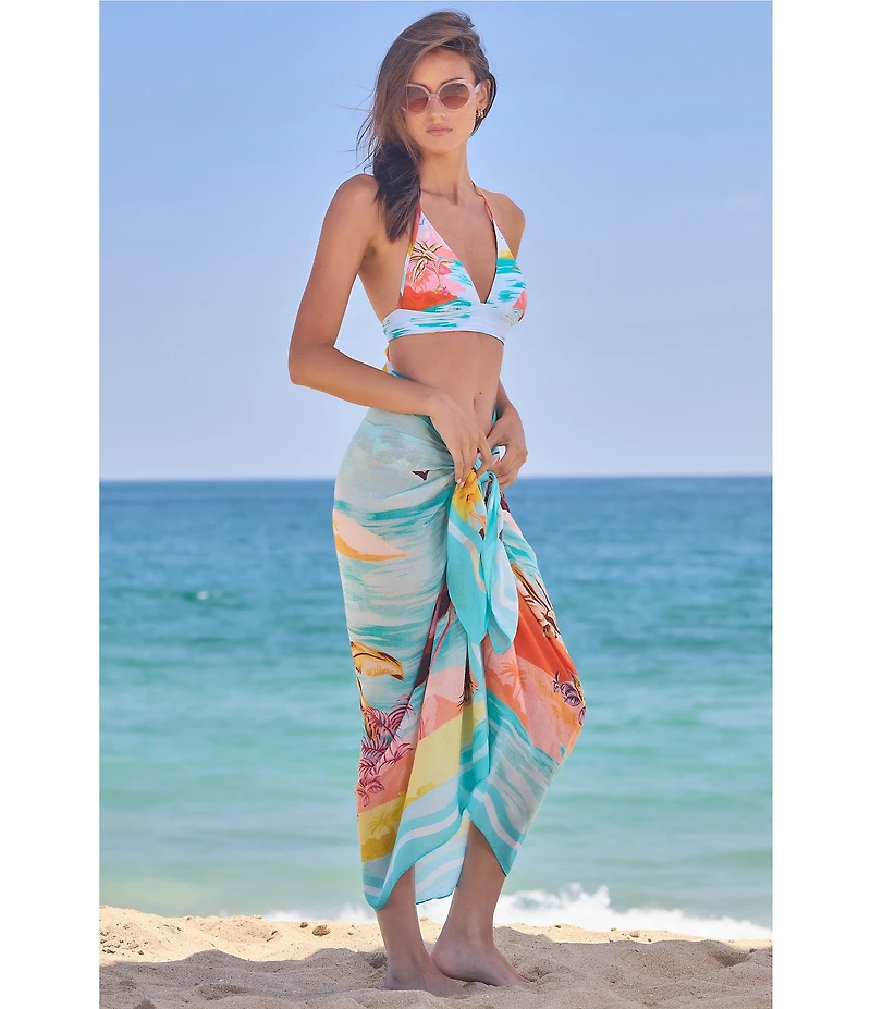 Trina Turk Cyclades Tie Front Pareo Swim Cover-Up