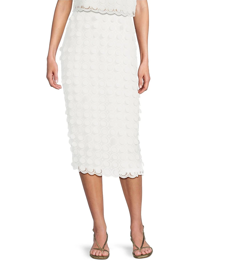Trina Turk Dita Embroidered Dot Midi Pencil Skirt