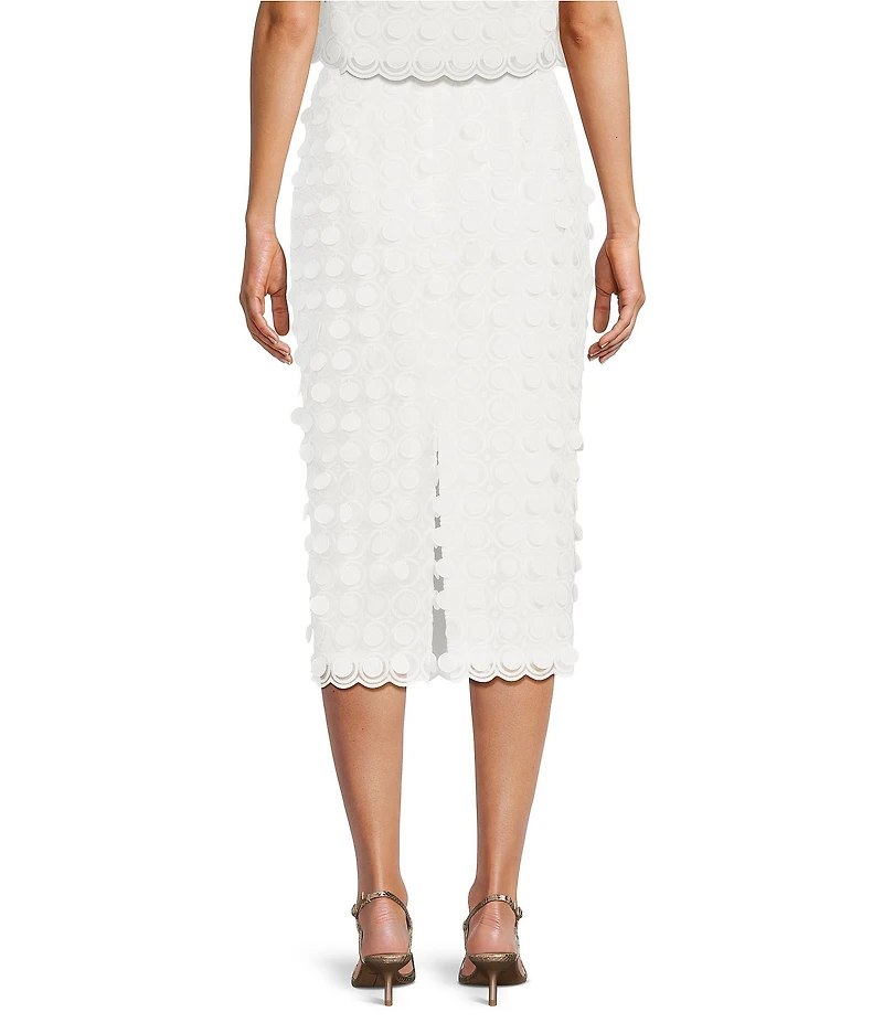 Trina Turk Dita Embroidered Dot Midi Pencil Skirt