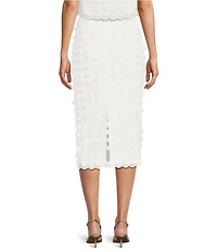 Trina Turk Dita Embroidered Dot Midi Pencil Skirt