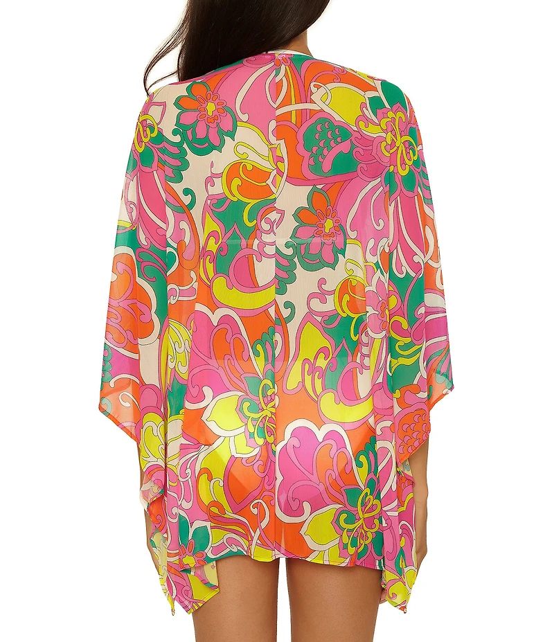 Trina Turk Elara Mesh Open Front Tunic Swim Cover-Up