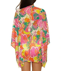 Trina Turk Elara Mesh Open Front Tunic Swim Cover-Up