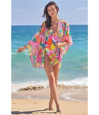 Trina Turk Elara Mesh Open Front Tunic Swim Cover-Up