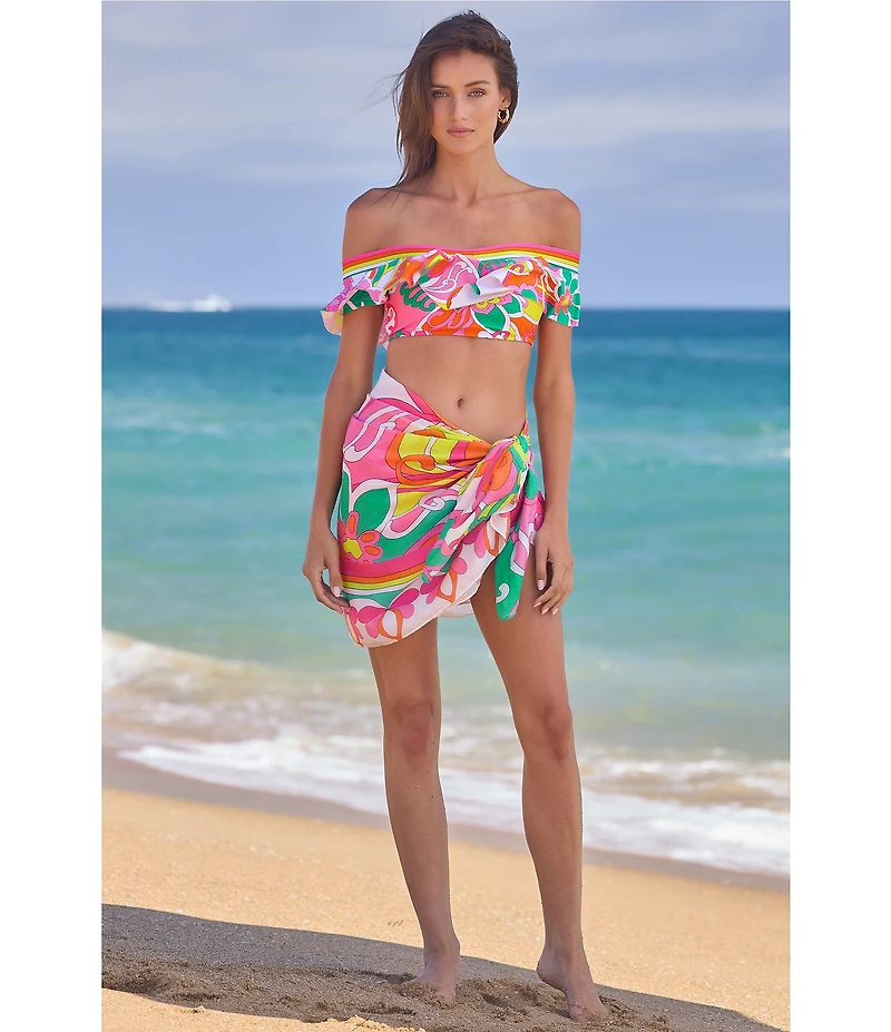 Trina Turk Elara Tie Side Pareo Swim Cover-Up