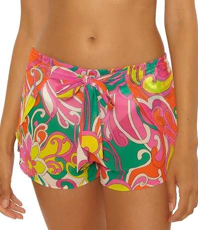 Trina Turk Elara Wrap Mesh Short Swim Cover-Up