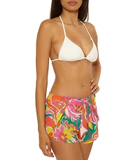 Trina Turk Elara Wrap Mesh Short Swim Cover-Up