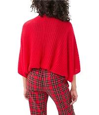 Trina Turk Exceptional Knit Shawl 3/4 Sleeve Tie Front Shawl Sweater