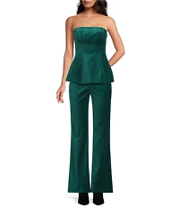 Trina Turk Finale Velveteen Strapless Sleeveless Peplum Coordinating Top