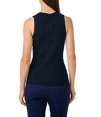 Trina Turk Gibraltar Ribbed Knit Scoop Neck Sleeveless Tank