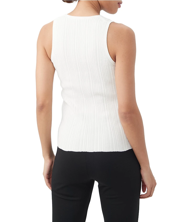 Trina Turk Gibraltar Ribbed Knit Scoop Neck Sleeveless Tank