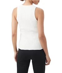 Trina Turk Gibraltar Ribbed Knit Scoop Neck Sleeveless Tank