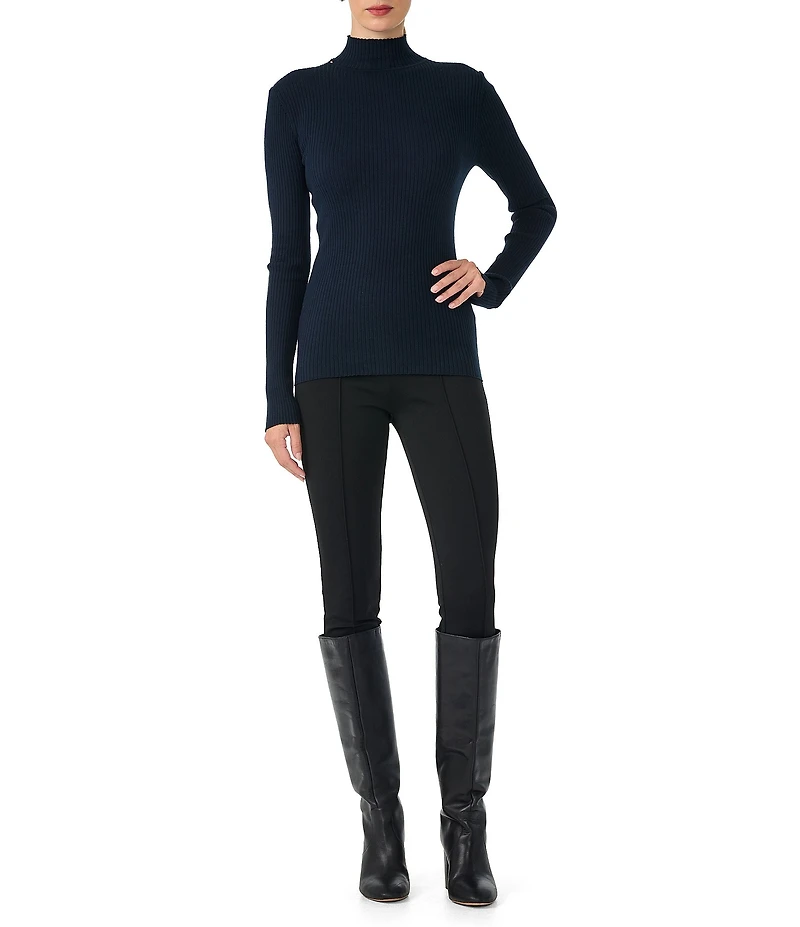 Trina Turk Hempstead Ribbed Knit Turtleneck Long Sleeve Sweater
