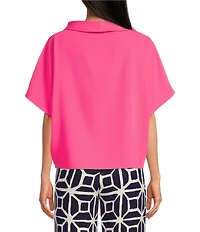 Trina Turk Honeysuckle Folded Boat Neck Short Dolman Sleeve Top