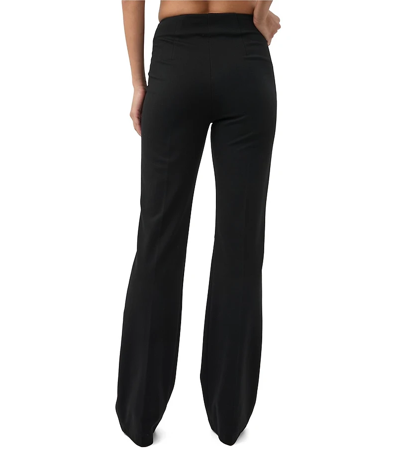 Trina Turk Kiara Ponte High-Rise Flare Leg Exposed Zip Pants