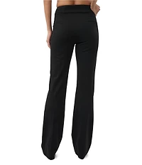 Trina Turk Kiara Ponte High-Rise Flare Leg Exposed Zip Pants