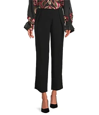 Trina Turk Larch Mid Rise Pleated Straight Cropped Pants