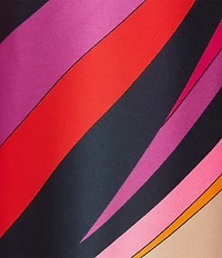 Trina Turk Long Weekend Flat Front Wide Leg Placed Abstract Print Full Length Coordinating Pants