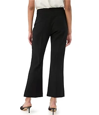 Trina Turk Luhrmann Mid-Rise Embellished Button Kick Flare Cropped Pants