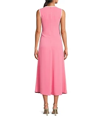 Trina Turk Magnifique Double Georgette Round Neck Sleeveless Midi Dress