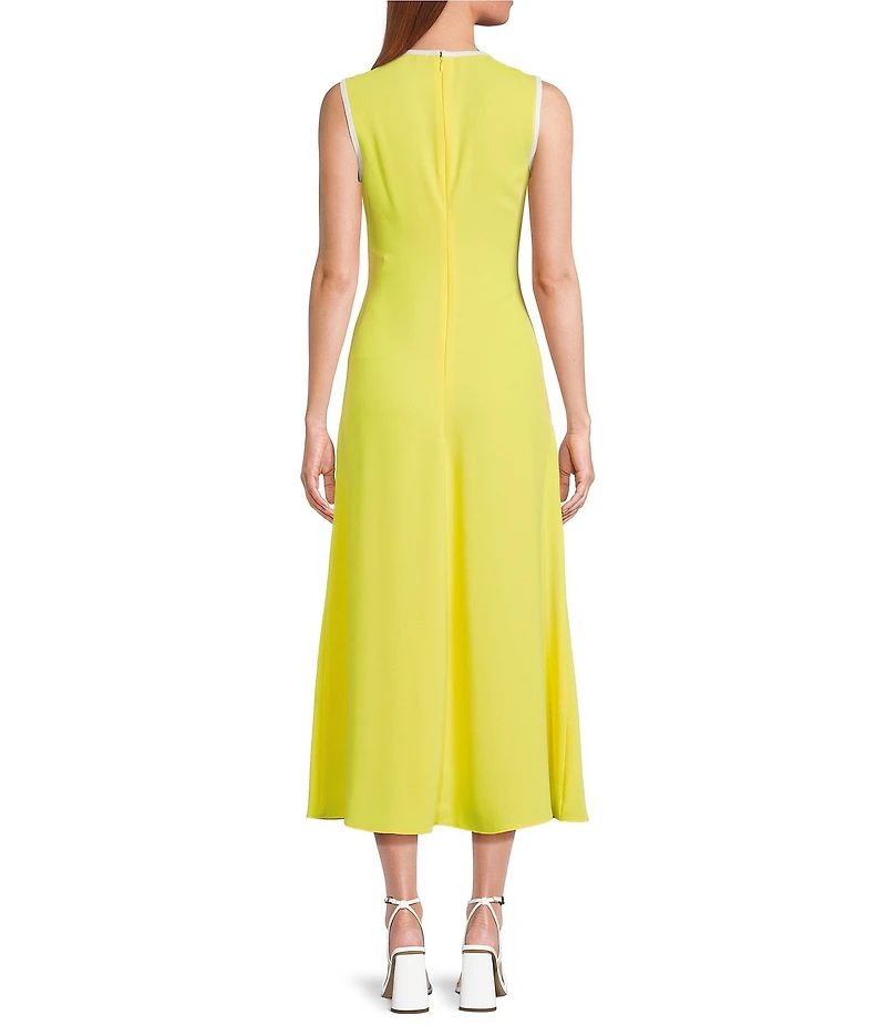 Trina Turk Magnifique Double Georgette Round Neck Sleeveless Midi Dress