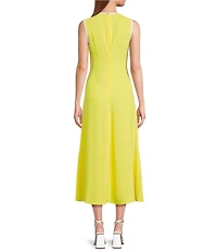 Trina Turk Magnifique Double Georgette Round Neck Sleeveless Midi Dress