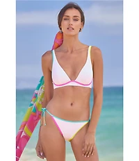 Trina Turk Maori Texture Rib Tie Side Hipster Swim Bottom