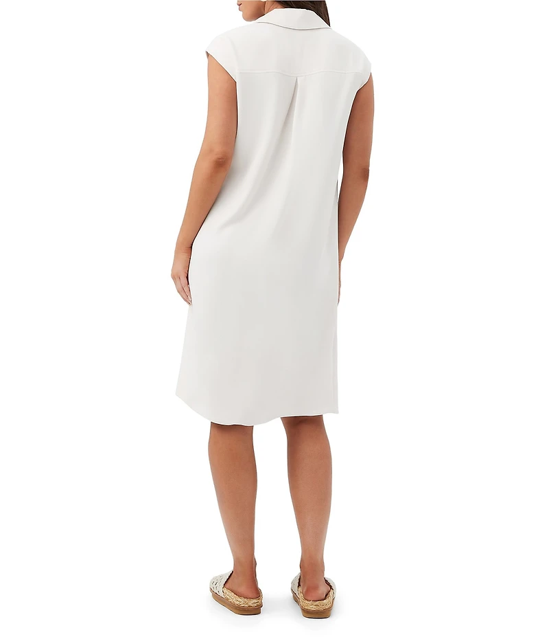 Trina Turk Meron Georgette Notch Lapel V-Neck Cap Sleeve Wrap Dress