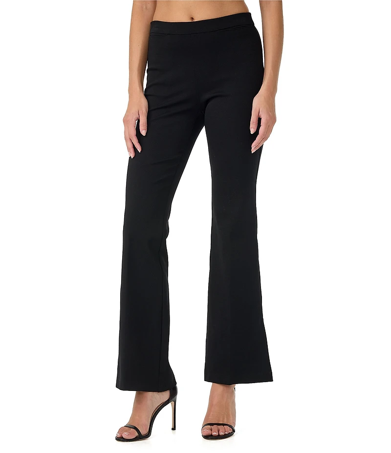Trina Turk Mona Ponte Knit Mid-Rise Flare Leg Pants