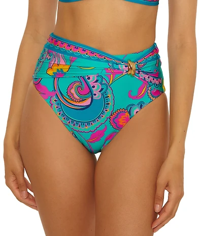 Trina Turk Mykonos Gold Bangle High Waist Swim Bottom