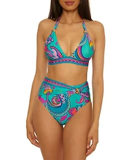 Trina Turk Mykonos Gold Bangle High Waist Swim Bottom