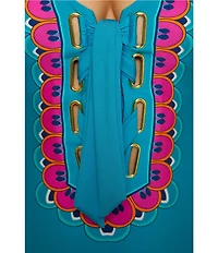 Trina Turk Mykonos Lace-Up V-Neck One Piece Swimsuit