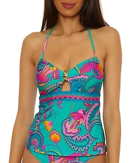 Trina Turk Mykonos Sweetheart Neck Halterkini Swim Top