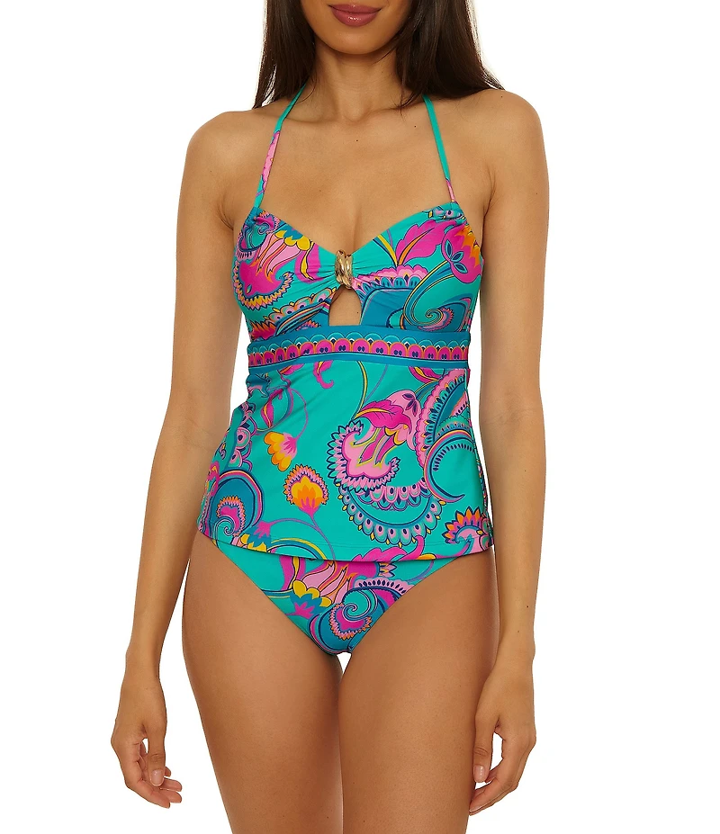 Trina Turk Mykonos Sweetheart Neck Halterkini Swim Top