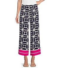 Trina Turk Orlett Printed Georgette Flat Front Cropped Coordinating Pants
