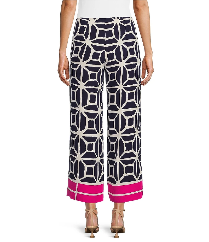 Trina Turk Orlett Printed Georgette Flat Front Cropped Coordinating Pants