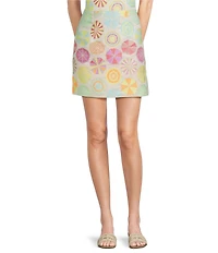 Trina Turk Rico Jacquard Umbrella Print High Rise Coordinating Pencil Skirt