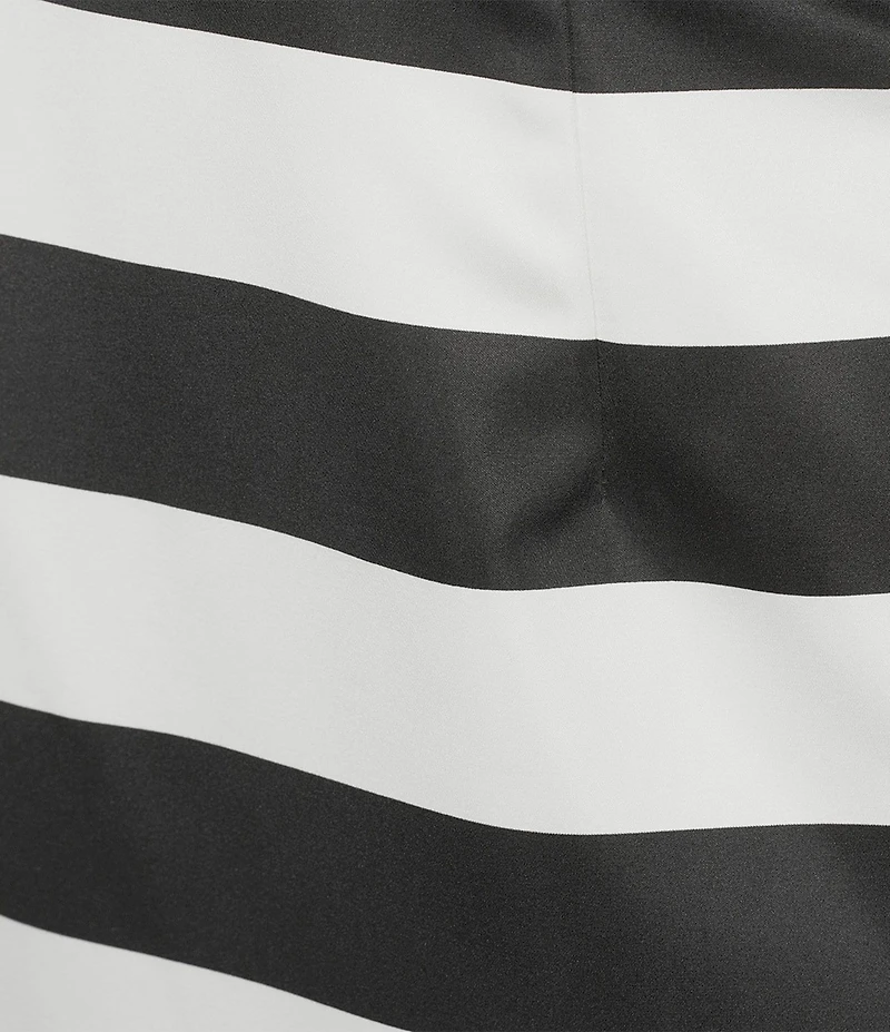 Trina Turk Romance Satin Stripe Print One Shoulder Sleeveless Bow Dress