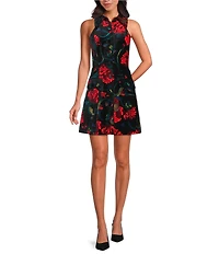 Trina Turk Safina Collared Halter Neck Sleeveless Button Front Dress