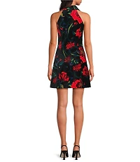 Trina Turk Safina Collared Halter Neck Sleeveless Button Front Dress