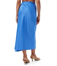 Trina Turk Sahel Satin Cascading Ruffle Midi Skirt