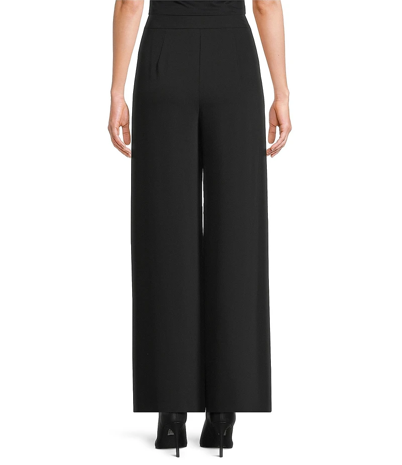 Trina Turk Saige Drapey Georgette High Rise Pleated Wide Leg Trouser Pants