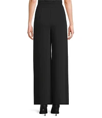 Trina Turk Saige Drapey Georgette High Rise Pleated Wide Leg Trouser Pants