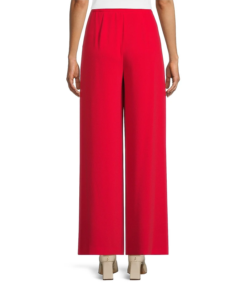 Trina Turk Saige Drapey Georgette High Rise Pleated Wide Leg Trouser Pants