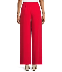 Trina Turk Saige Drapey Georgette High Rise Pleated Wide Leg Trouser Pants